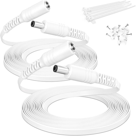 30Ft 12V DC Extension Cable 2Pack,Power Supply Extension Cord 2.1Mm X 5.5Mm 5521 12V DC Adapter Flat Female to Male Extender Wire for IP Network,Cctv Security Camera,Dvrs,5V,9V,24V,Volt,25
